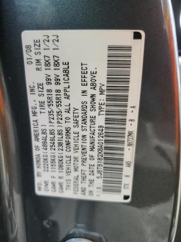 Photo 14 from auction – 2008 ACURA RDX with VIN 5J8TB182X8A012649