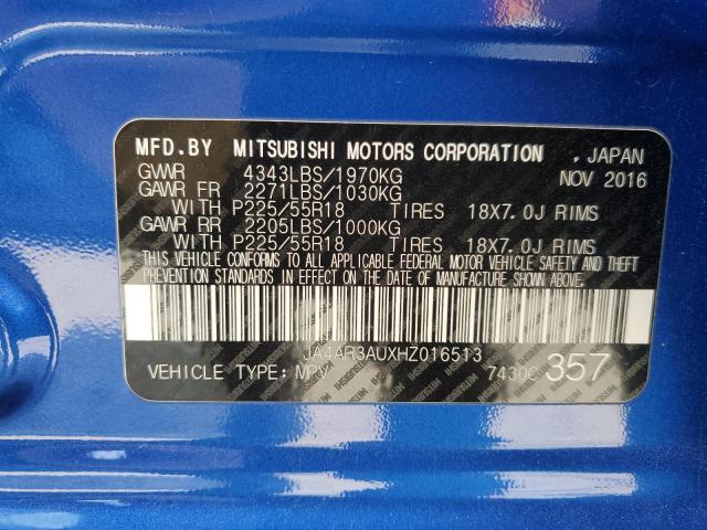 Photo 14 from auction – 2017 MITSUBISHI OUTLANDER with VIN JA4AR3AUXHZ016513