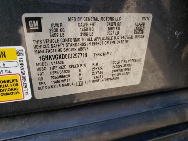 Photo 14 from auction – 2014 CHEVROLET TRAVERSE L with VIN 1GNKVGKD0EJ297718