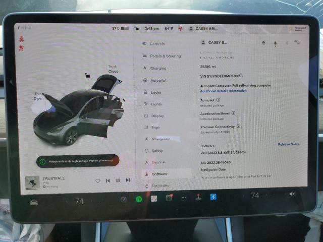 Photo 9 from auction – 2021 TESLA MODEL Y with VIN 5YJYGDEE0MF078618