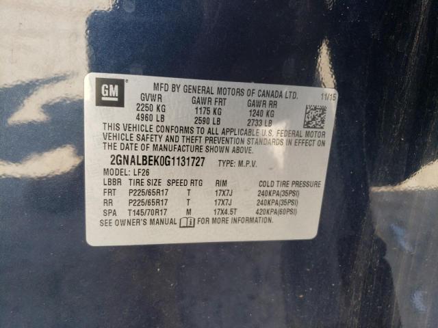 Photo 14 from auction – 2016 CHEVROLET EQUINOX LS with VIN 2GNALBEK0G1131727