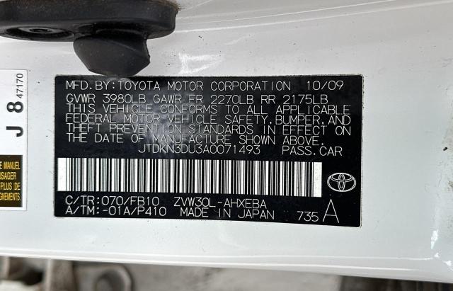 Photo 10 from auction – 2010 TOYOTA PRIUS with VIN JTDKN3DU3A0071493