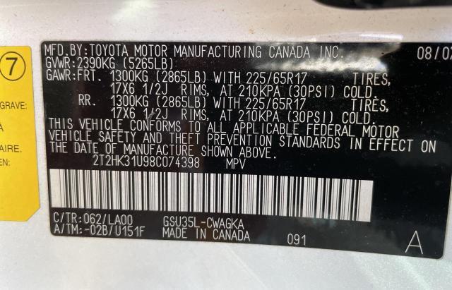 Foto 10 de la subasta – 2008 LEXUS RX 350 con VIN 2T2HK31U98C074398