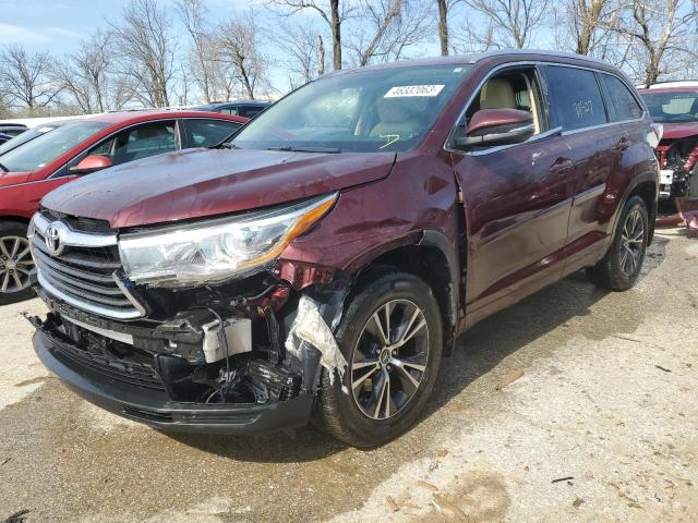 TOYOTA HIGHLANDER 2016 with VIN 5TDJKRFH4GS353395 - Photo from auction
