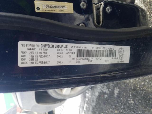 Photo 14 from auction – 2012 JEEP COMPASS with VIN 1C4NJDAB6CD583827
