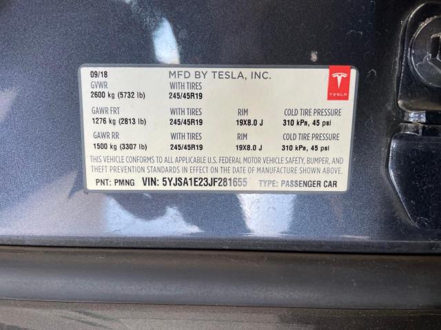 Photo 10 from auction – 2018 TESLA MODEL S with VIN 5YJSA1E23JF281655