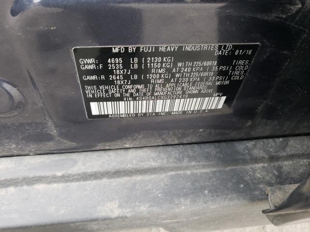 Photo 14 from auction – 2016 SUBARU OUTBACK 2. with VIN 4S4BSALCXG3292419