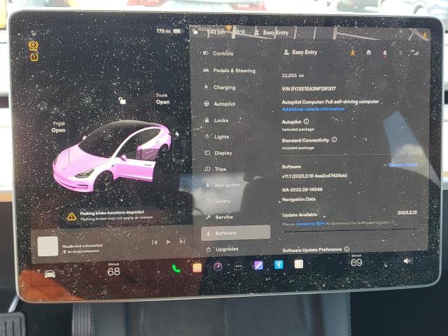 Photo 9 from auction – 2022 TESLA MODEL 3 with VIN 5YJ3E1EA3NF291317