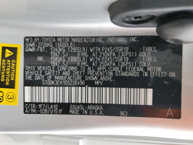 Photo 14 from auction – 2013 TOYOTA HIGHLANDER with VIN 5TDDK3EH1DS226496