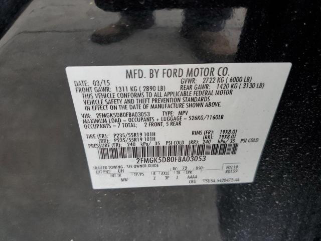 Photo 14 from auction – 2015 FORD FLEX LIMIT with VIN 2FMGK5D80FBA03053