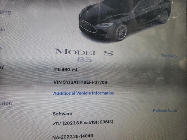 Photo 9 from auction – 2014 TESLA MODEL S with VIN 5YJSA1H16EFP37706