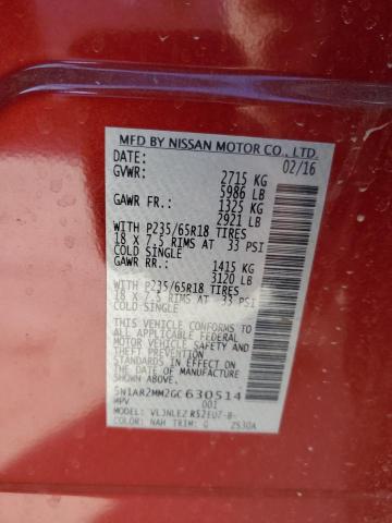 Photo 14 from auction – 2016 NISSAN PATHFINDER with VIN 5N1AR2MM2GC630514