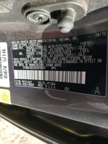 Photo 14 from auction – 2013 TOYOTA SIENNA XLE with VIN 5TDDK3DCXDS070867