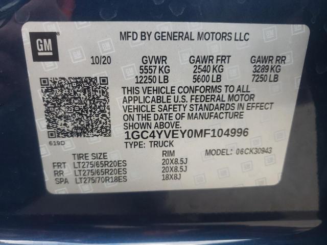 Photo 14 from auction – 2021 CHEVROLET SILVERADO with VIN 1GC4YVEY0MF104996