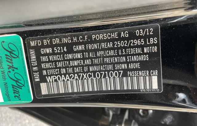 Photo 10 from auction – 2012 PORSCHE PANAMERA 2 with VIN WP0AA2A7XCL071007