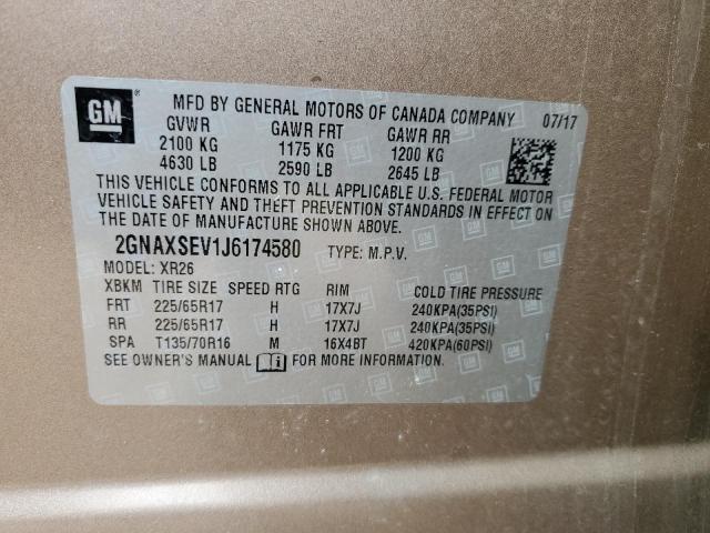 Photo 14 from auction – 2018 CHEVROLET EQUINOX LT with VIN 2GNAXSEV1J6174580