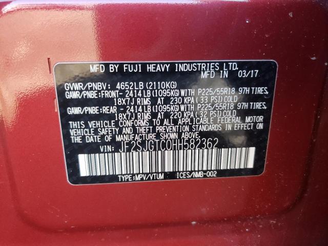 Photo 14 from auction – 2017 SUBARU FORESTER 2 with VIN JF2SJGTC0HH582362