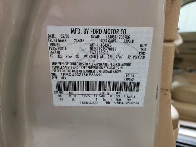 Photo 14 from auction – 2008 FORD ESCAPE XLT with VIN 1FMCU93Z18KE58612