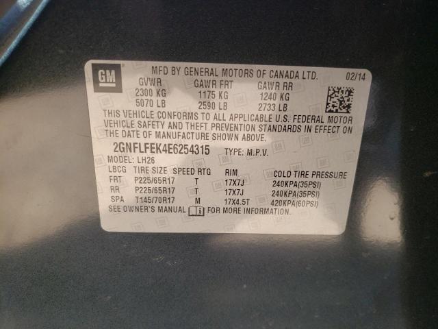 Photo 14 from auction – 2014 CHEVROLET EQUINOX LT with VIN 2GNFLFEK4E6254315