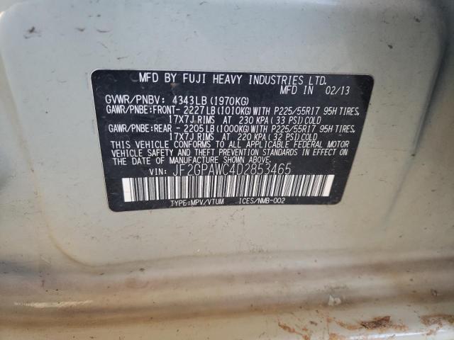 Photo 14 from auction – 2013 SUBARU XV CROSSTR with VIN JF2GPAWC4D2853465