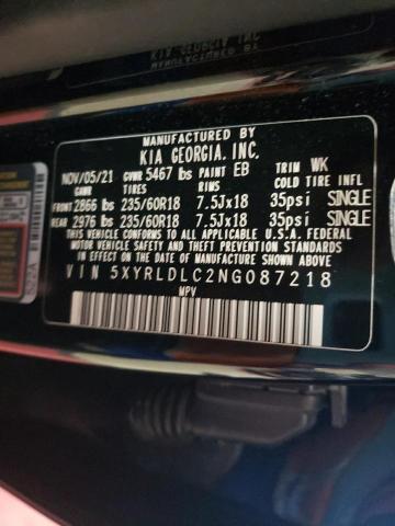 Photo 14 from auction – 2022 KIA SORENTO S with VIN 5XYRLDLC2NG087218
