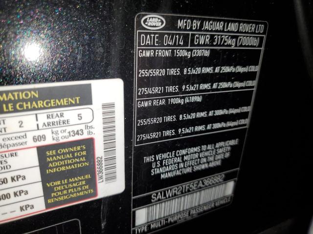 Photo 14 from auction – 2014 LAND ROVER RANGE ROVE with VIN SALWR2TF5EA366882