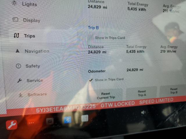 Photo 9 from auction – 2021 TESLA MODEL 3 with VIN 5YJ3E1EA6MF073225