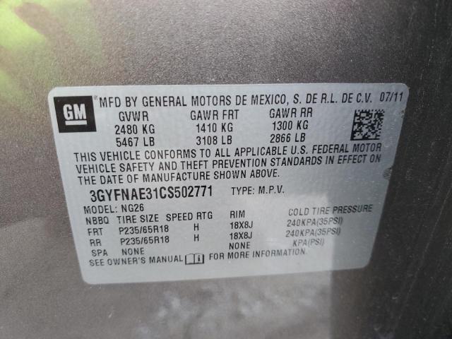 Photo 14 from auction – 2012 CADILLAC SRX LUXURY with VIN 3GYFNAE31CS502771