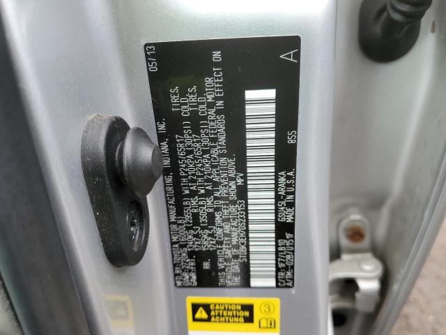 Photo 14 from auction – 2013 TOYOTA HIGHLANDER with VIN 5TDBK3EH7DS233153