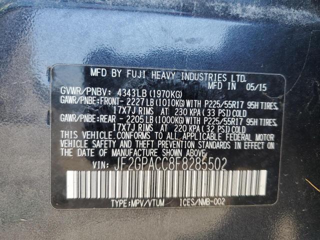 Photo 14 from auction – 2015 SUBARU XV CROSSTR with VIN JF2GPACC8F8285502