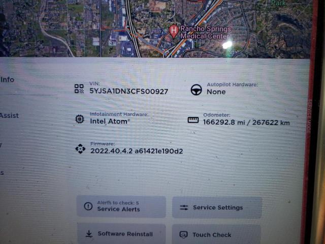 Photo 9 from auction – 2012 TESLA MODEL S with VIN 5YJSA1DN3CFS00927