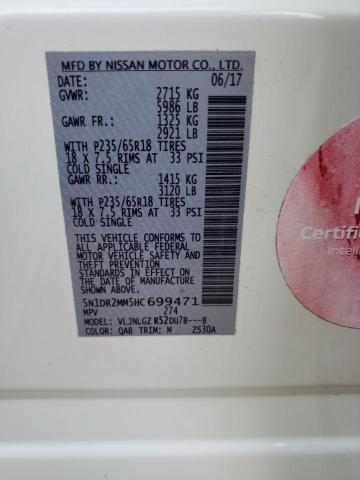 Photo 14 from auction – 2017 NISSAN PATHFINDER with VIN 5N1DR2MM5HC699471