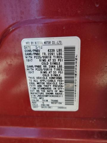 Photo 14 from auction – 2012 NISSAN ROGUE S with VIN JN8AS5MT0CW286311