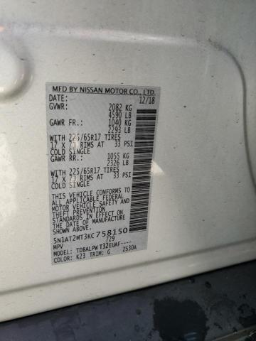 Photo 14 from auction – 2019 NISSAN ROGUE S with VIN 5N1AT2MT3KC758150