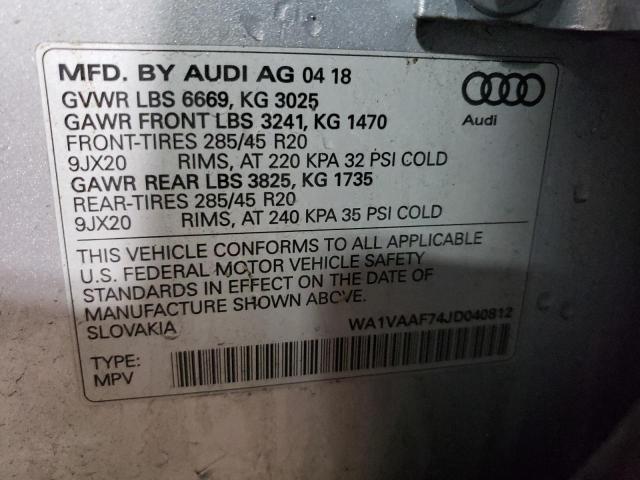 Photo 14 from auction – 2018 AUDI Q7 PRESTIG with VIN WA1VAAF74JD040812