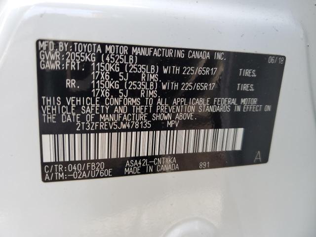 Photo 14 from auction – 2018 TOYOTA RAV4 LE with VIN 2T3ZFREV5JW478135