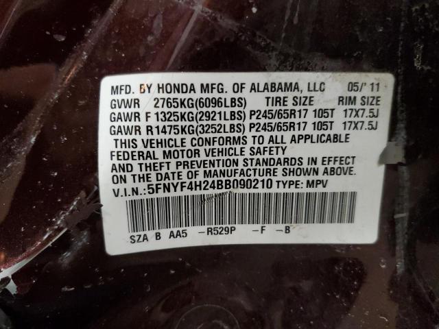 Photo 14 from auction – 2011 HONDA PILOT LX with VIN 5FNYF4H24BB090210