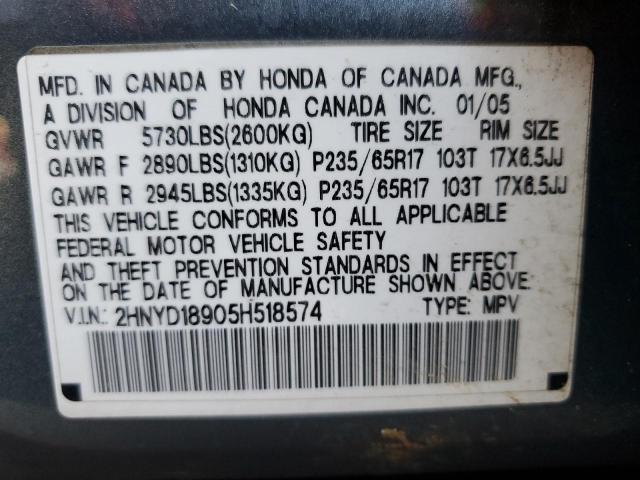 Photo 14 from auction – 2005 ACURA MDX with VIN 2HNYD18905H518574