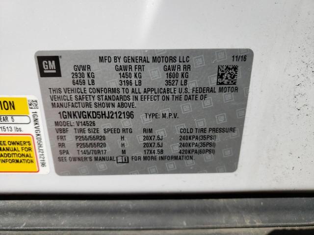 Photo 14 from auction – 2017 CHEVROLET TRAVERSE L with VIN 1GNKVGKD5HJ212196