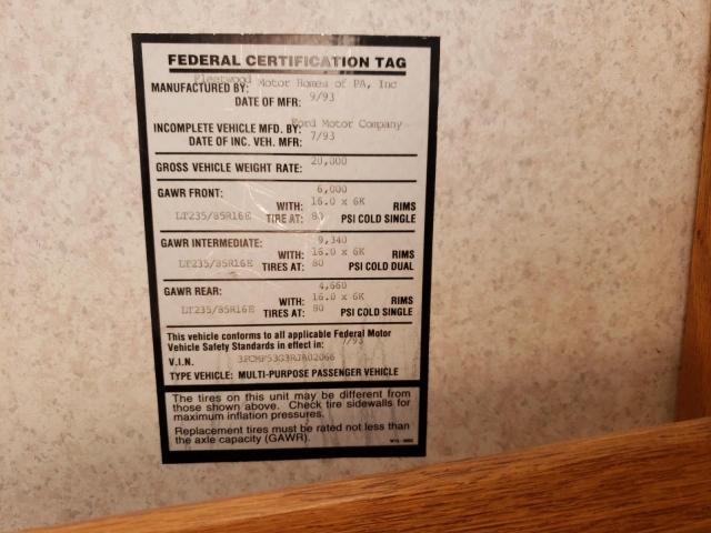 Photo 10 from auction – 1994 FTWD MOTORHOME with VIN 3FCMF53G3RJA02066