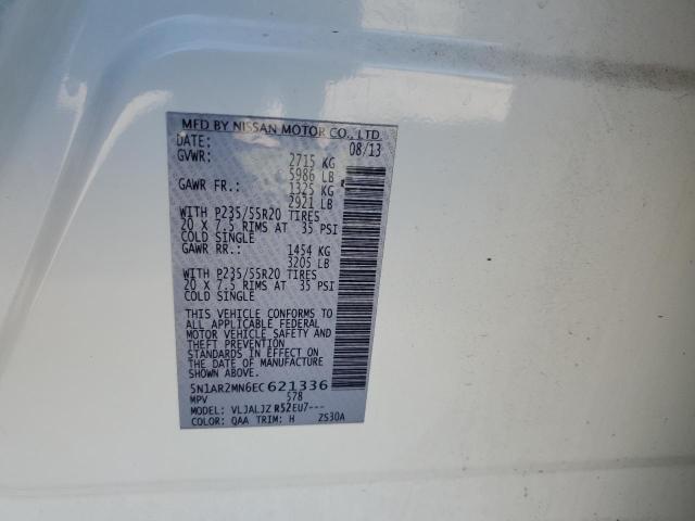 Photo 14 from auction – 2014 NISSAN PATHFINDER with VIN 5N1AR2MN6EC621336