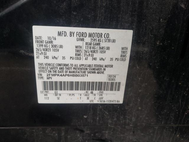 Photo 14 from auction – 2017 FORD EDGE SPORT with VIN 2FMPK4AP6HBB03571