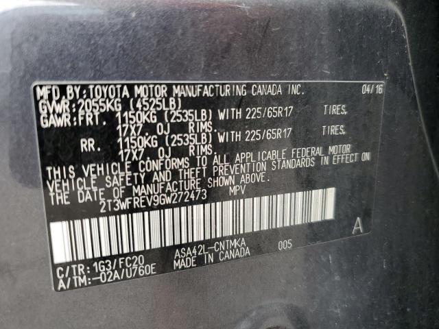 Photo 14 from auction – 2016 TOYOTA RAV4 XLE with VIN 2T3WFREV9GW272473