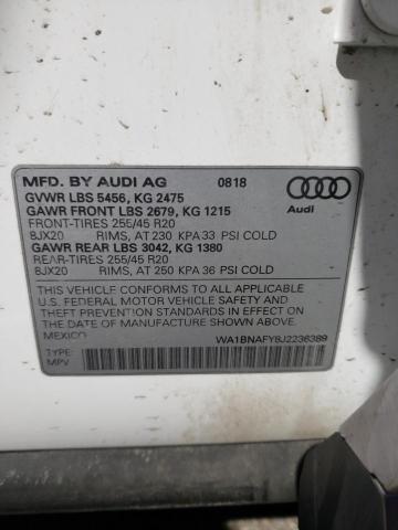 Photo 14 from auction – 2018 AUDI Q5 PREMIUM with VIN WA1BNAFY8J2236389