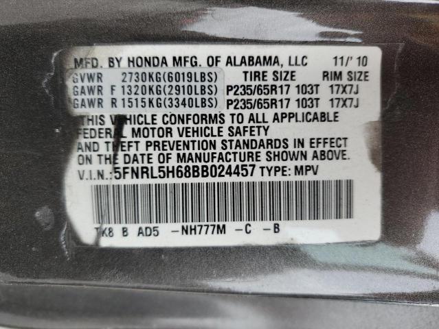Photo 14 from auction – 2011 HONDA ODYSSEY EX with VIN 5FNRL5H68BB024457