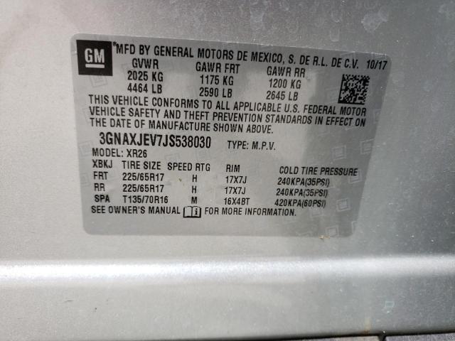 Photo 14 from auction – 2018 CHEVROLET EQUINOX LT with VIN 3GNAXJEV7JS538030
