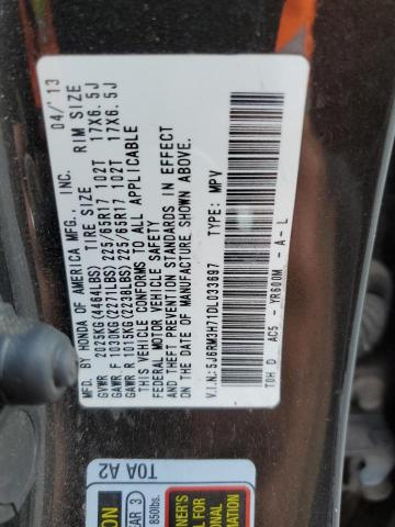 Photo 14 from auction – 2013 HONDA CR-V EXL with VIN 5J6RM3H71DL033697