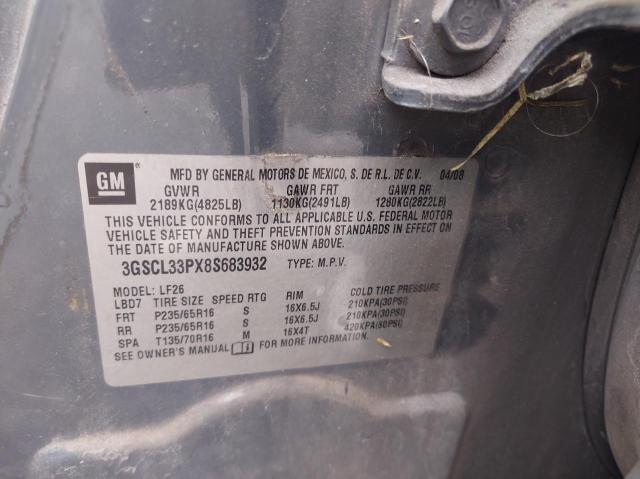 Photo 10 from auction – 2008 SATURN VUE XE with VIN 3GSCL33PX8S683932