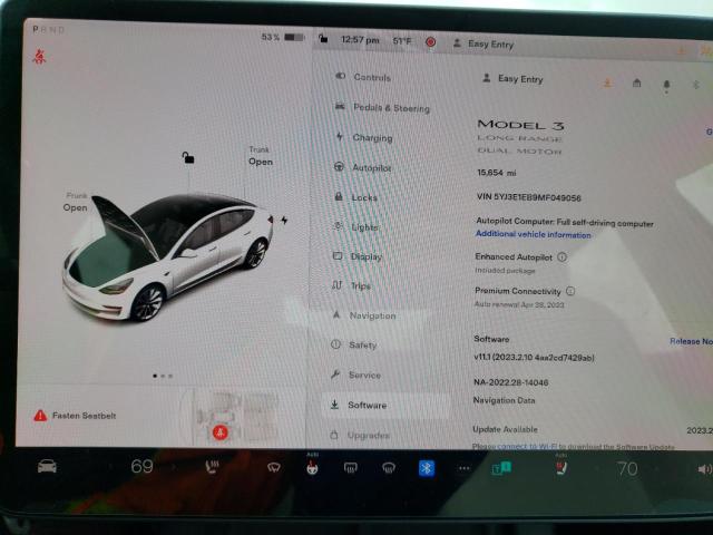 Photo 9 from auction – 2021 TESLA MODEL 3 with VIN 5YJ3E1EB9MF049056