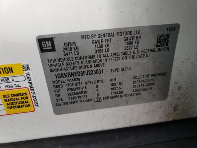 Photo 14 from auction – 2015 GMC ACADIA SLE with VIN 1GKKRNED3FJ233031